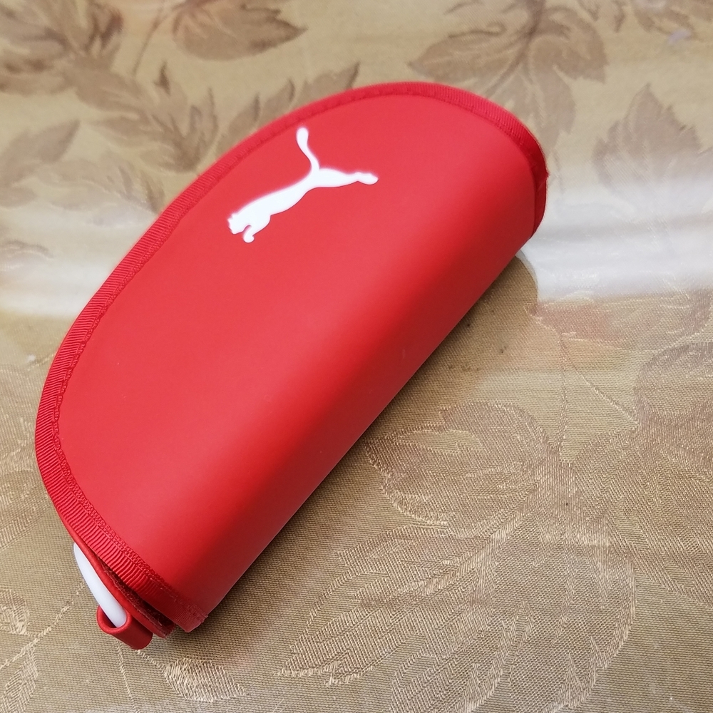 Original Puma Eyeglasees Case Red New With Cleaning Cloth
